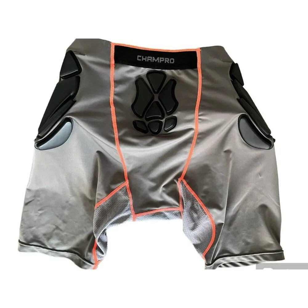 Champro Padded Men’s Athletic Shorts Compression Large Gray/Black/Orange